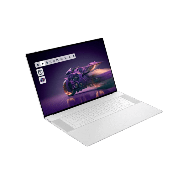 Dell 16 Premium (DA16250) Intel Core Ultra 7 U7 255HX, 32GB LPDDR5, 1TB NVMe, 16.3 4K OLED Touch, NVIDIA RTX 5060 (8GB) side angled view