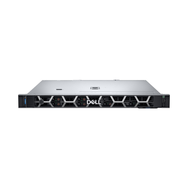 Dell PowerEdge R360 Rack Server, Xeon 6337P, 32GB DDR5 ECC, 12TB SAS, PERC H755, iDRAC9 Enterprise, 700W Titanium PSU, Front view