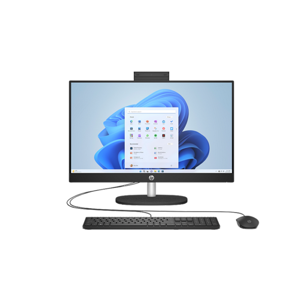 HP 24 CR0343NH All in One Desktop (BY1X6EA#BH5) monitor, keyboard and mouse front view.