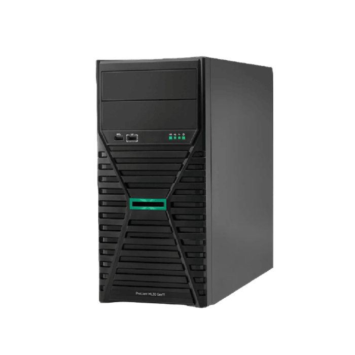 HPE ProLiant ML30 Gen11 Tower Server Front Angle View (P71385 425)