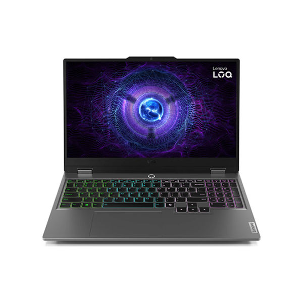 Lenovo LOQ 15 Gaming Laptop (83DV00UKPS) front open view.